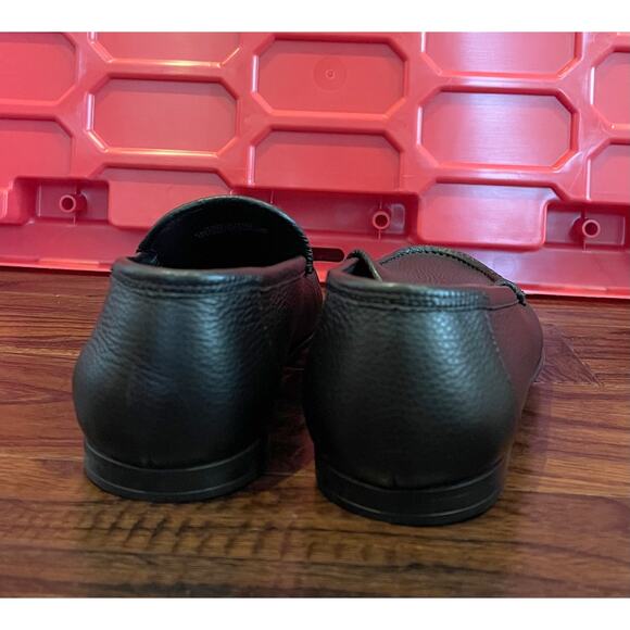 $825 NIB Bally Black Pebbled Leather Driver Loafers Moccasins Slip On 8(41)D main image 4